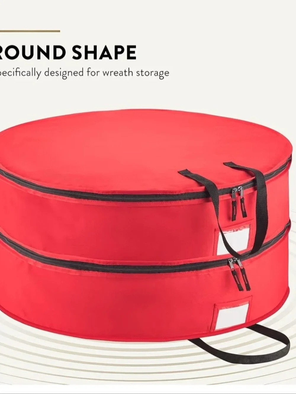 ZOBER Christmas Wreath Storage Container 36 Inch - Wreath Bag Fits 2 Wreaths Box